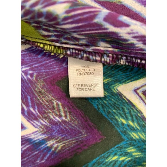 Cato Blouse Plus Size XL purple Green Pattern Flowy High Low Casual Flattering - Picture 11 of 11